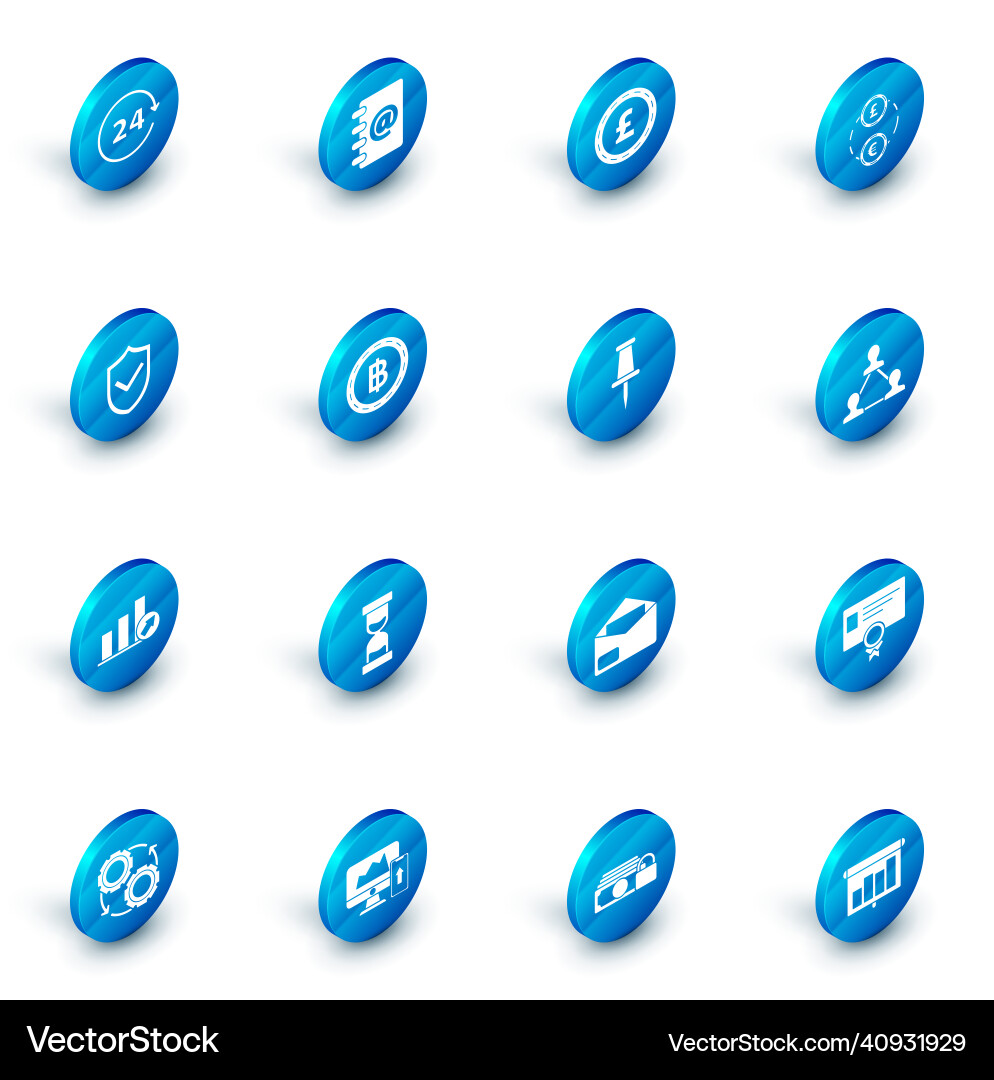 Set address book shield check mark presentation Vector Image