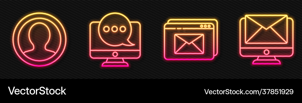 Set line website and envelope create account Set line website and envelope create account vector image