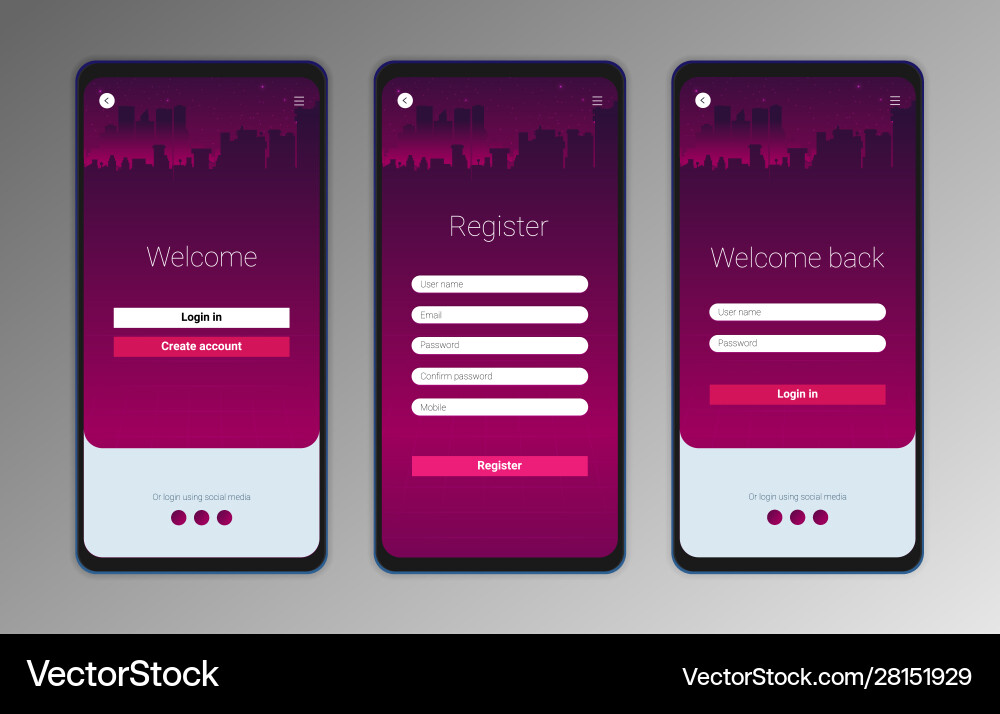 Ui ux mobile Anwendungsschnittstellendesign Vektorbild