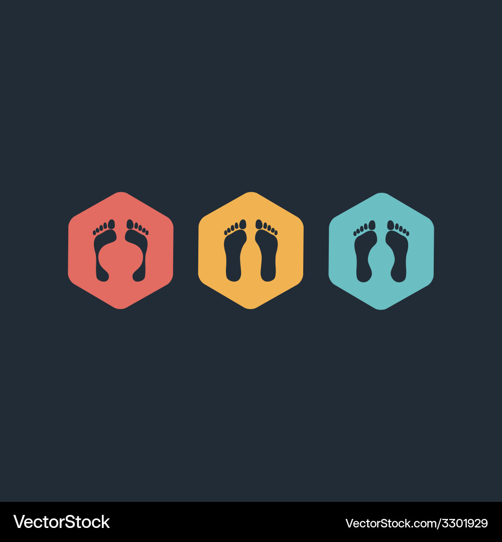 Version footprint symbols combinations vector image