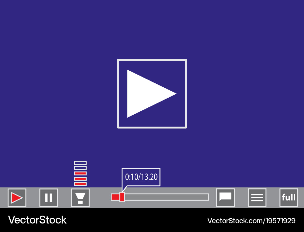 Video player template for web and mobile apps vector image