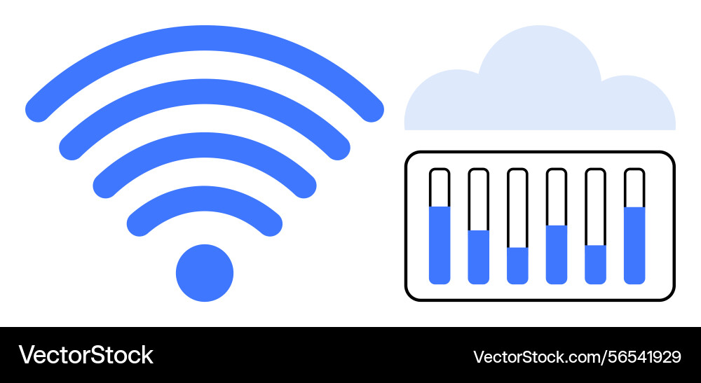Wireless connectivity and cloud data management Wireless connectivity and cloud data management vector image