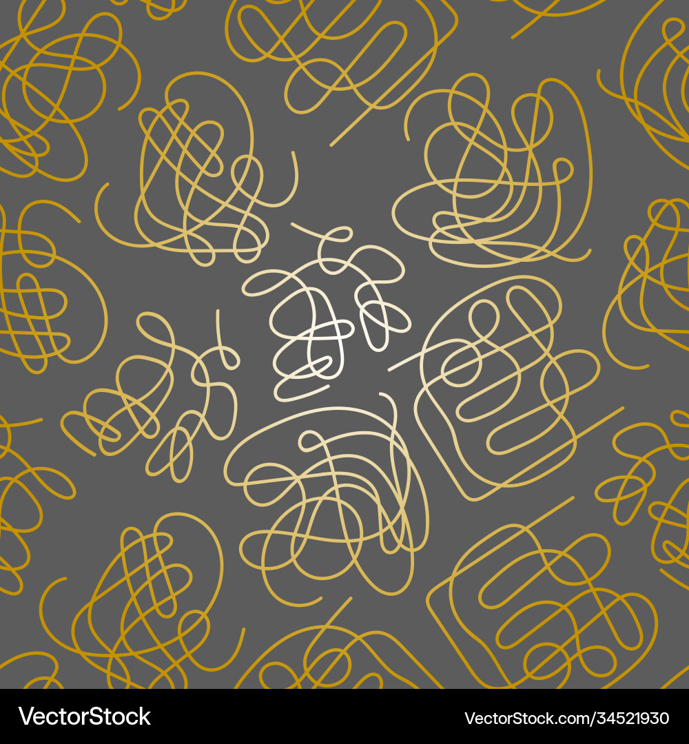 Abstract seamless pattern with golden scribbles Abstract seamless pattern with golden scribbles vector image
