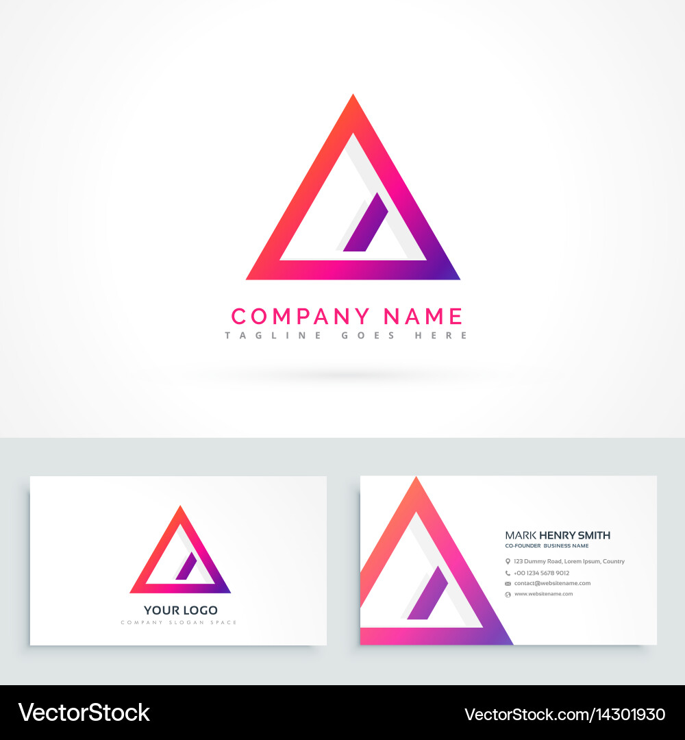 Abstract triangle logo with diagonal line vector image