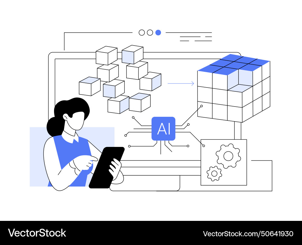 Ai-driven data transformation abstract concept Ai-driven data transformation abstract concept vector image