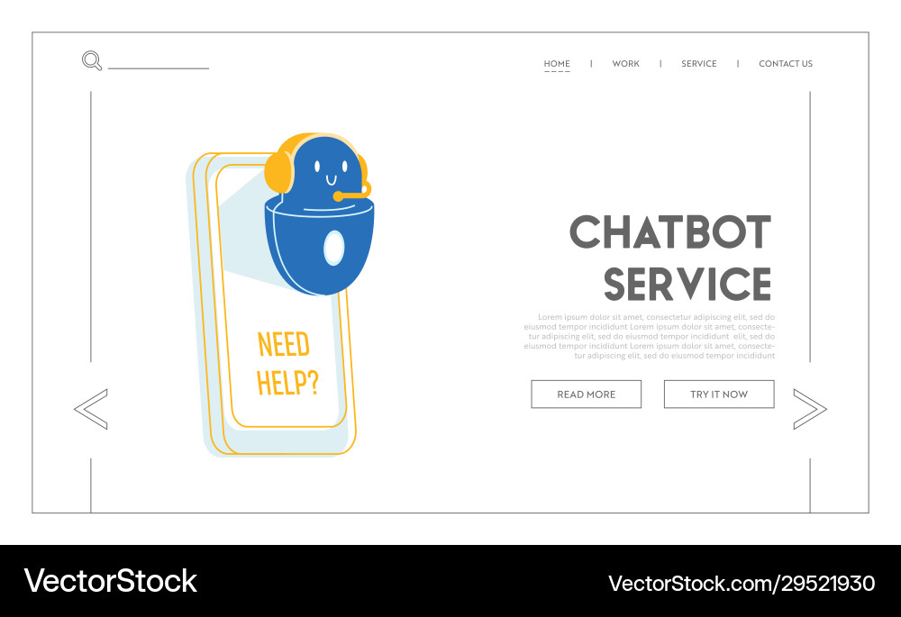AI Robot Customer Support Website vector image