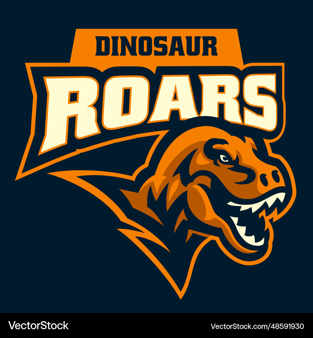 Cartoon T-Rex Head Logo Vector Image