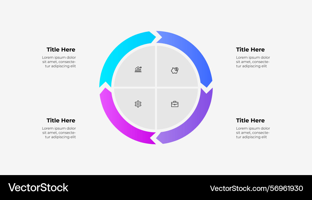 Circular infographic with icons showcasing data vector image