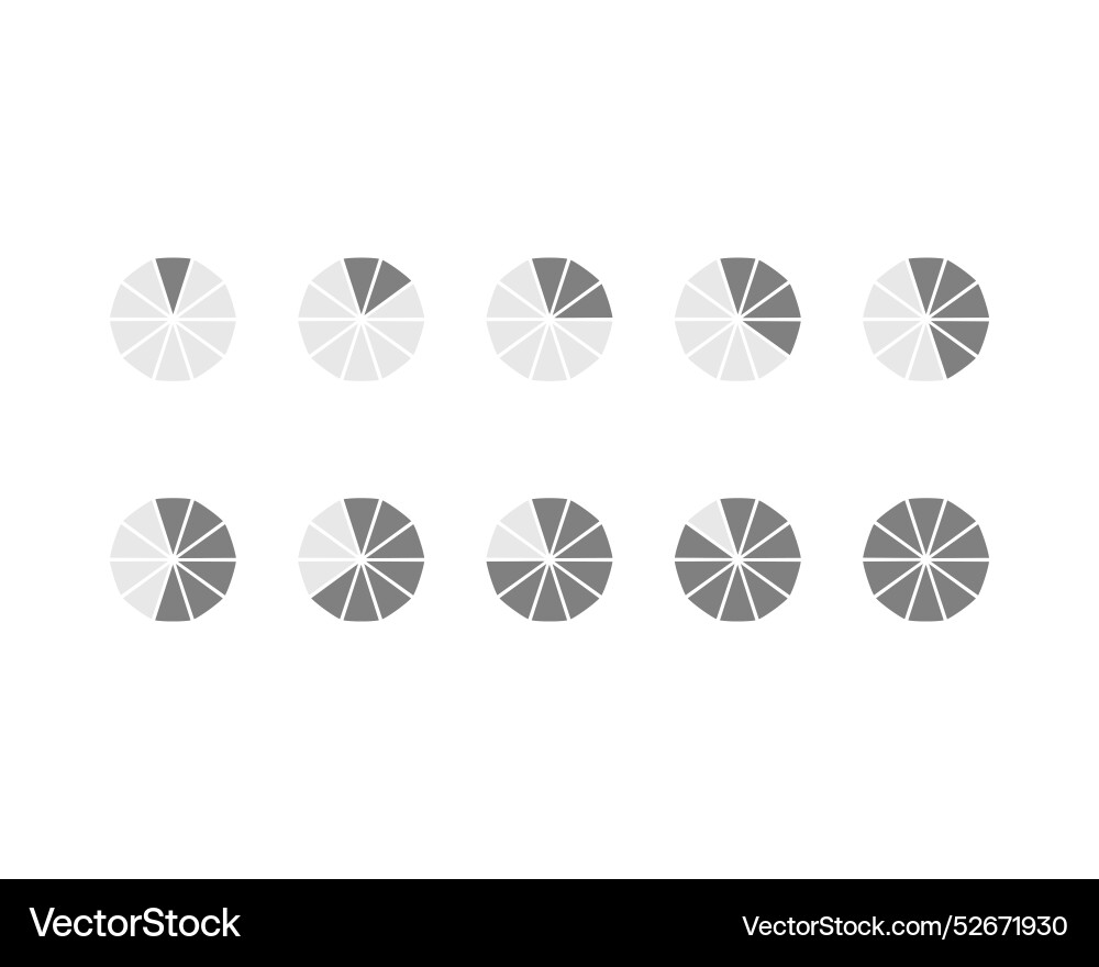 Collection loading bar status icon set of loaded Vector Image