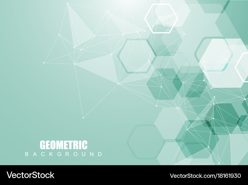 Geometric abstract background with connected line vector image