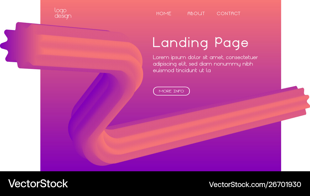 Gradient web landing page design Gradient web landing page design vector image