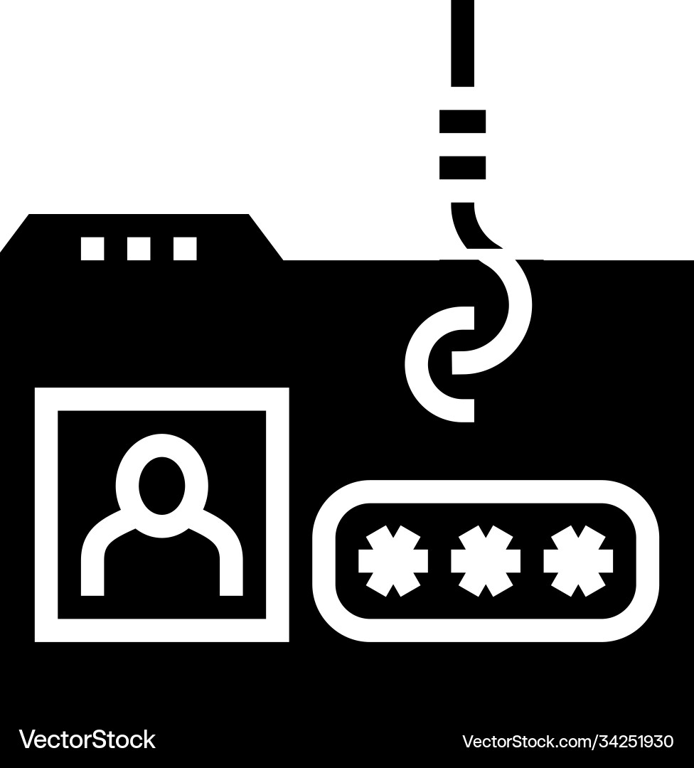 Hacking user folder glyph icon vector image