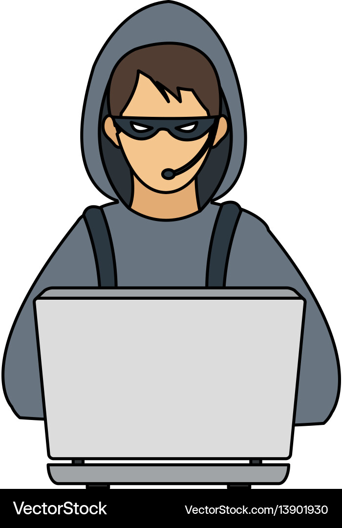Man hacker icon image Vector Image