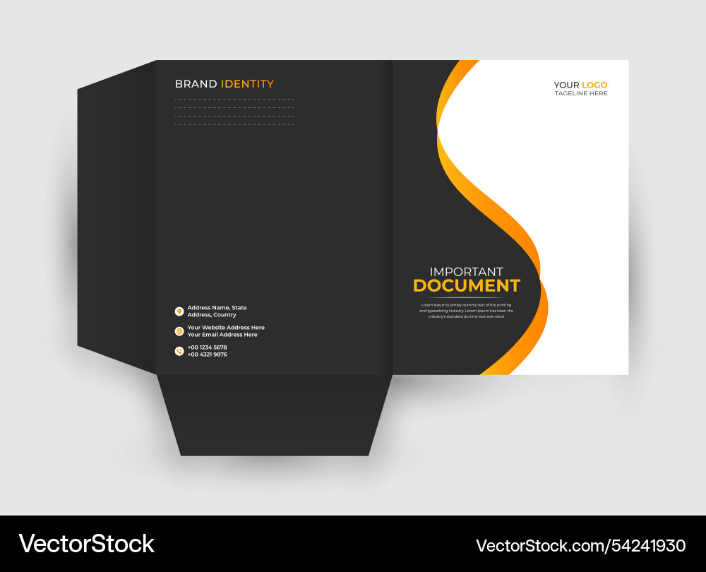Modern presentation folder design template Vector Image
