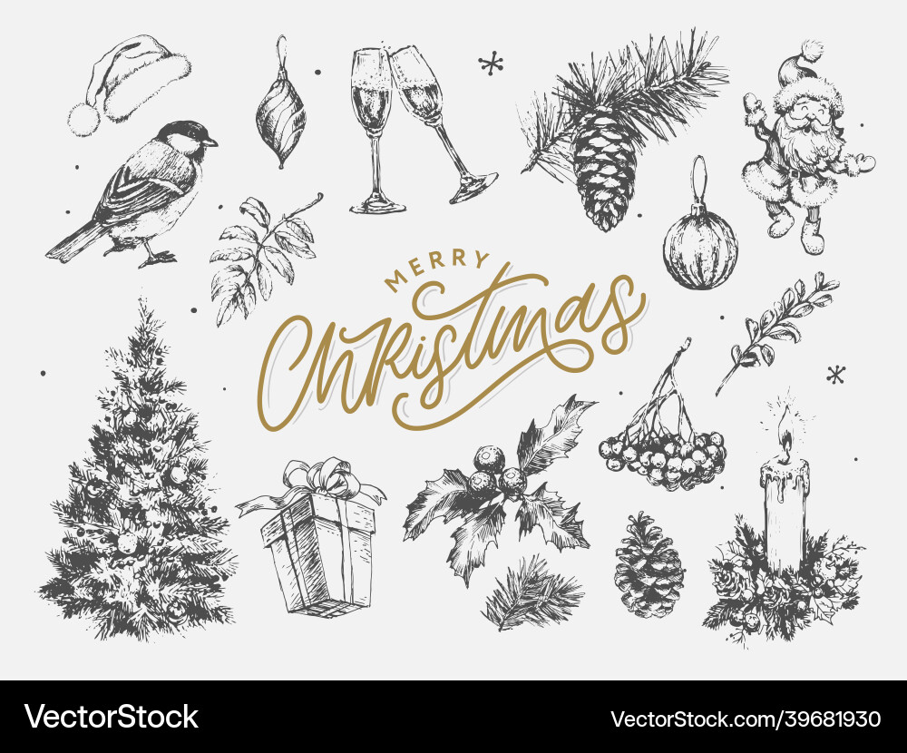 Neujahr und Weihnachtsskizze Neujahr und Weihnachtsskizze vektorbild