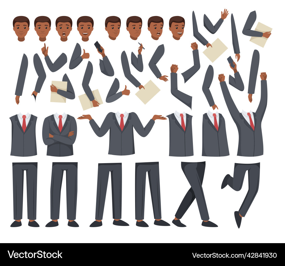 Office man constructor and creation kit with body Office man constructor and creation kit with body vector image