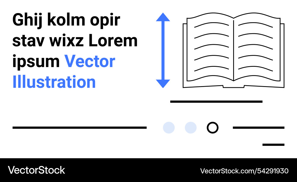 Open book with system diagram and placeholder text Open book with system diagram and placeholder text vector image