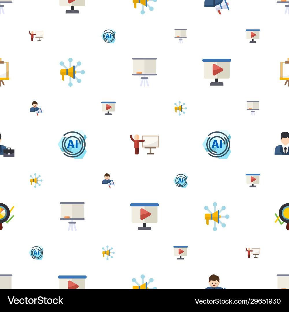 Presentation icons pattern seamless included vector image