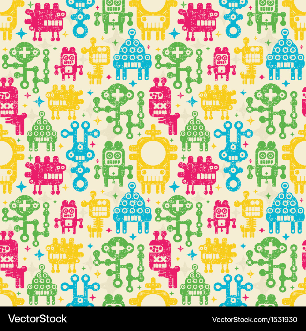 Robots seamless background vector image