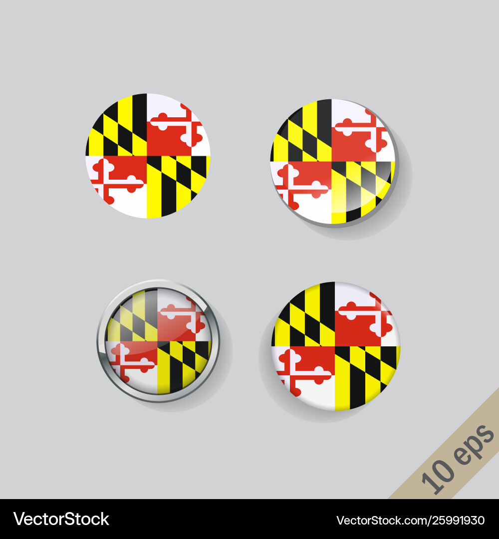 Set round buttons with image maryland Set round buttons with image maryland vector image