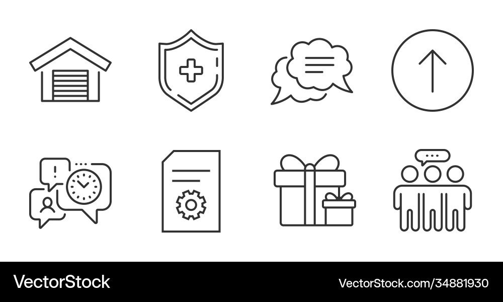 Swipe up surprise package and file settings icons Swipe up surprise package and file settings icons vector image