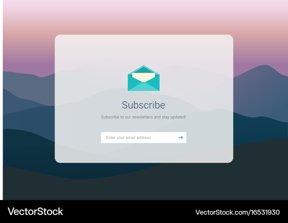 Web Subscription UI - Flat Interface vector image