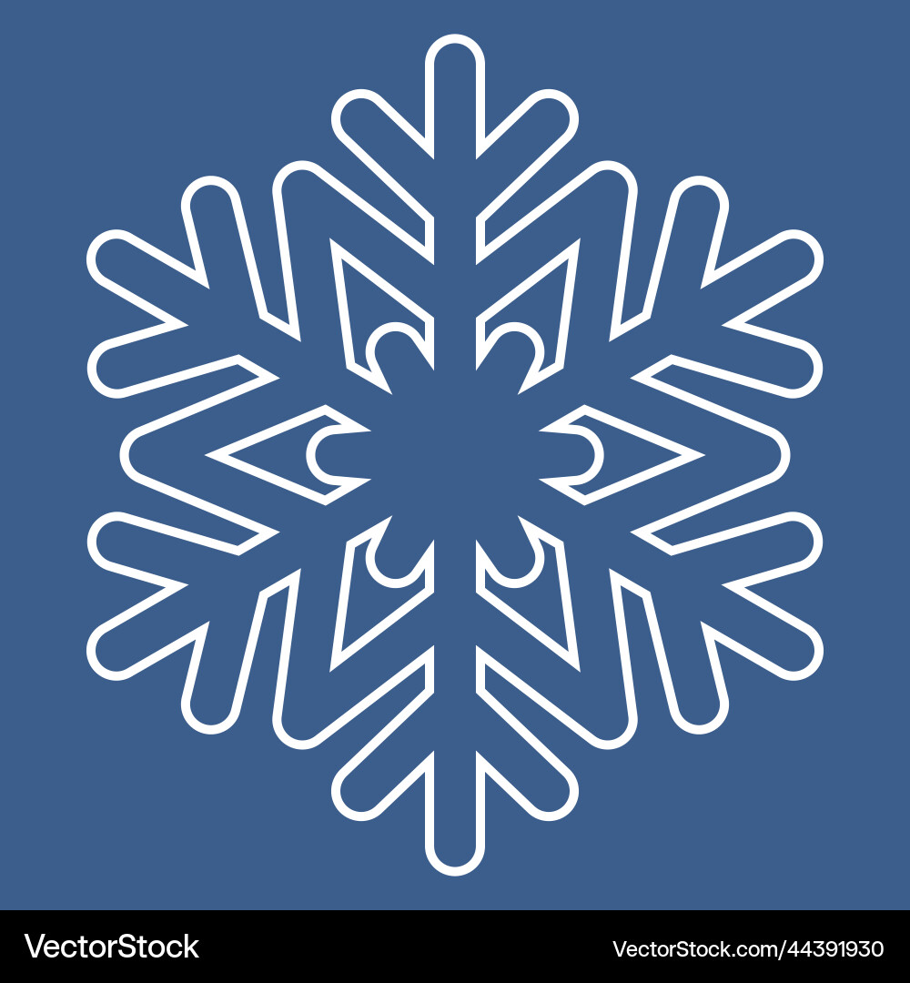 White snowflake on dark background symmetrical White snowflake on dark background symmetrical vector image