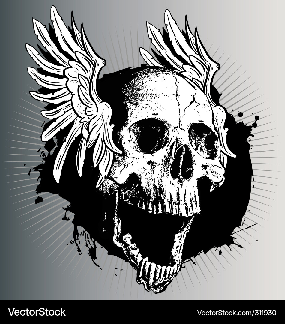 Winged Skull Demon Vector Image
