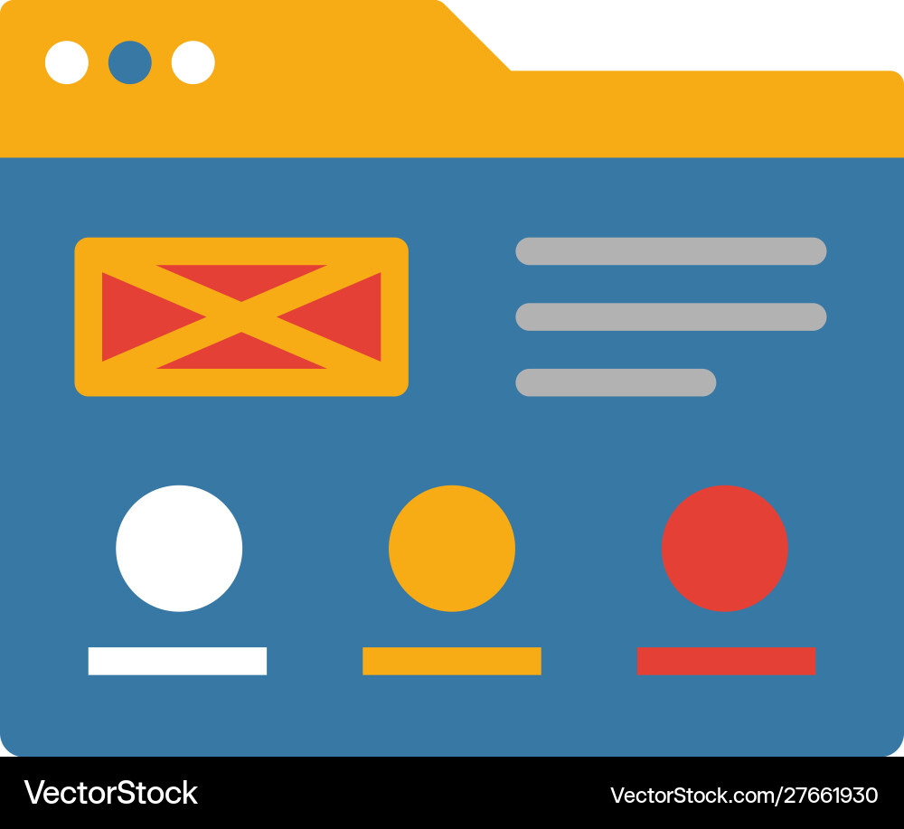 Wireframe icon simple flat element from design ui Wireframe icon simple flat element from design ui vector image