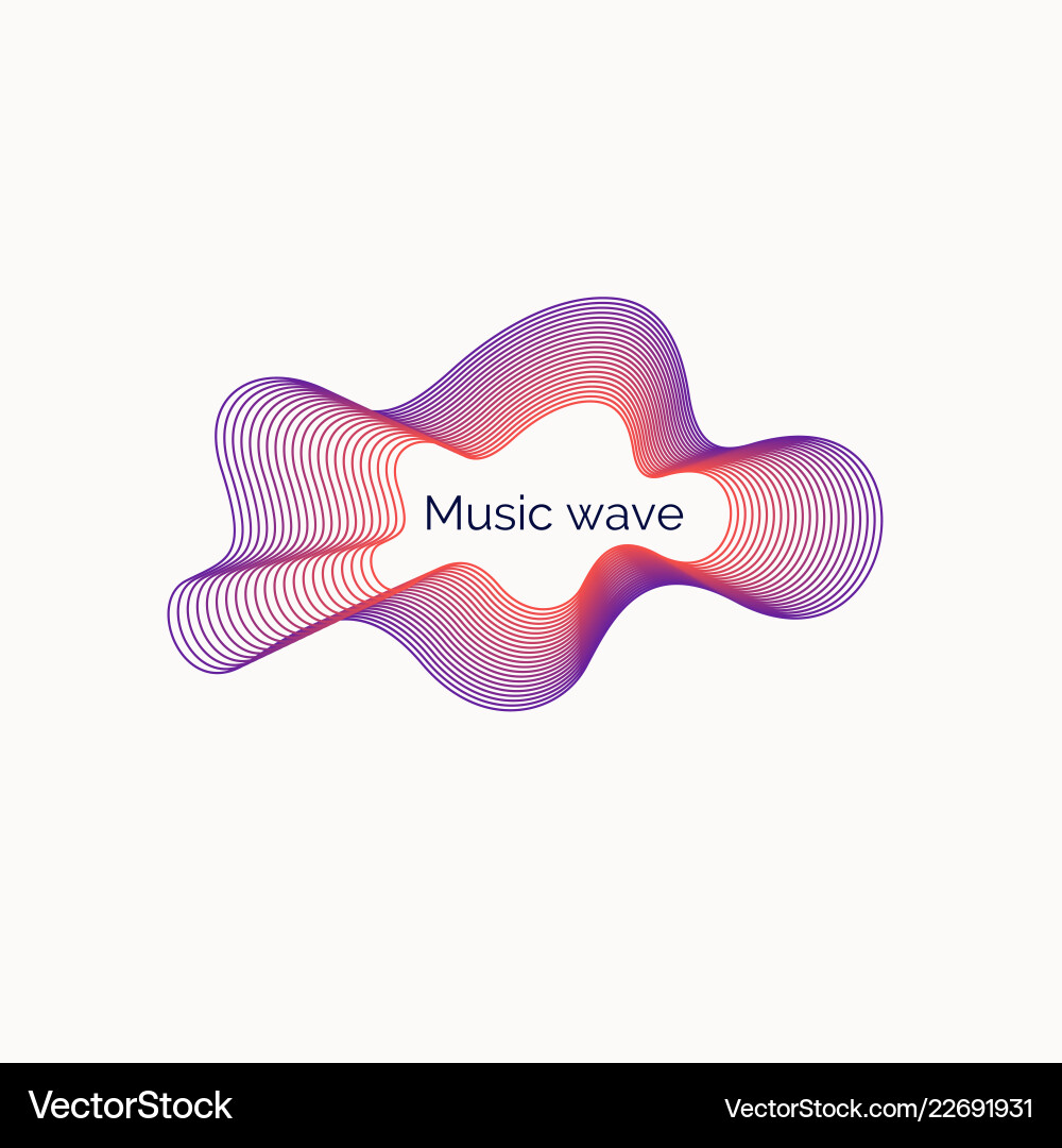 Abstract background with a dynamic music waves vector image
