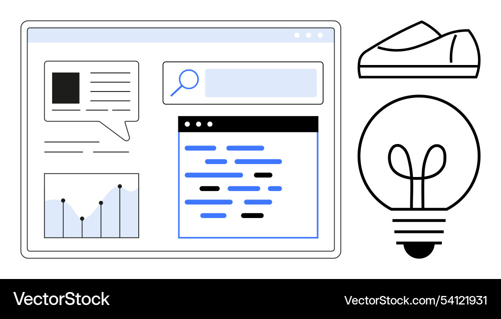 Conceptual web development code search analytics Conceptual web development code search analytics vector image
