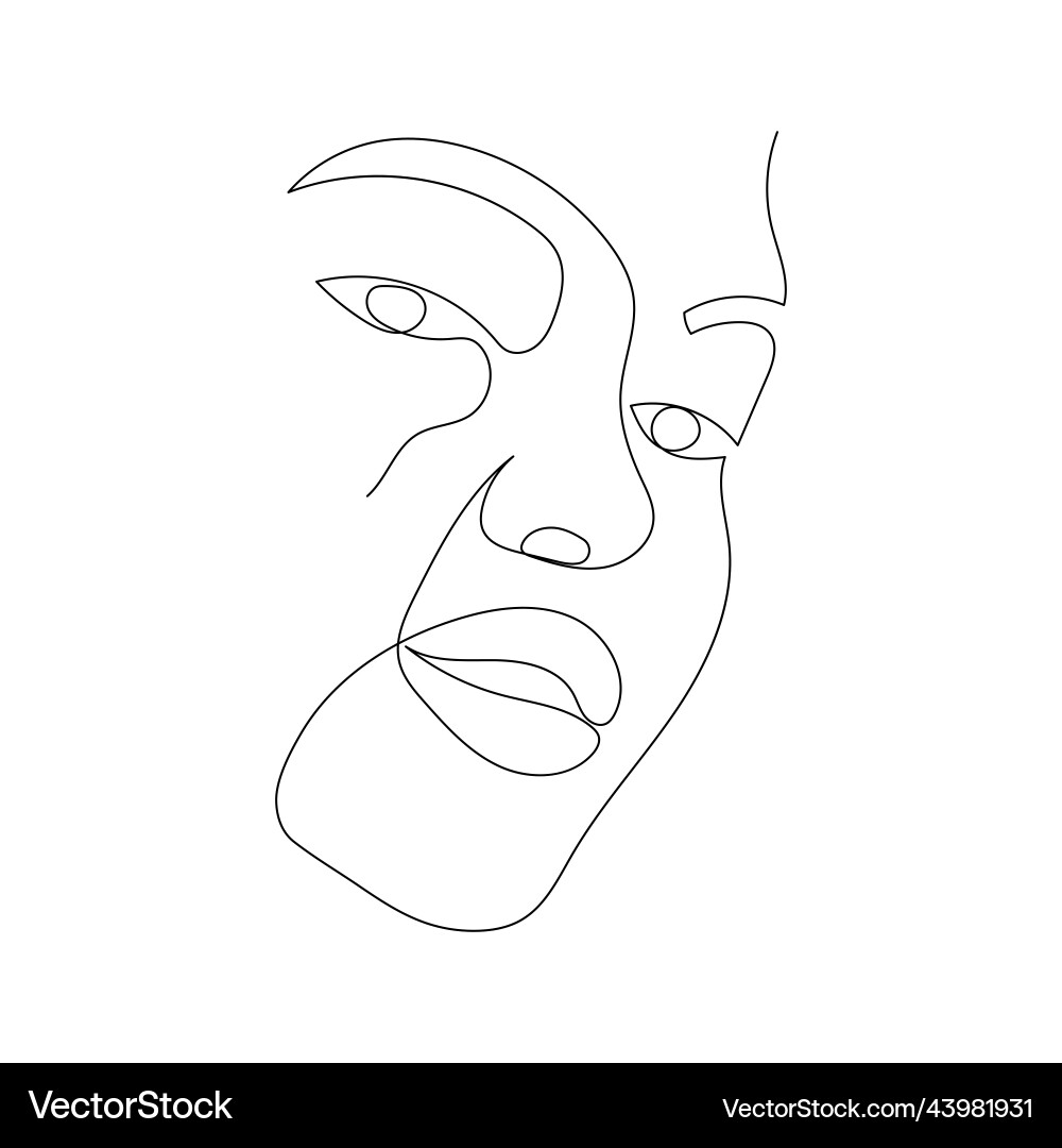 Continuous line drawing of portrait Vector Image