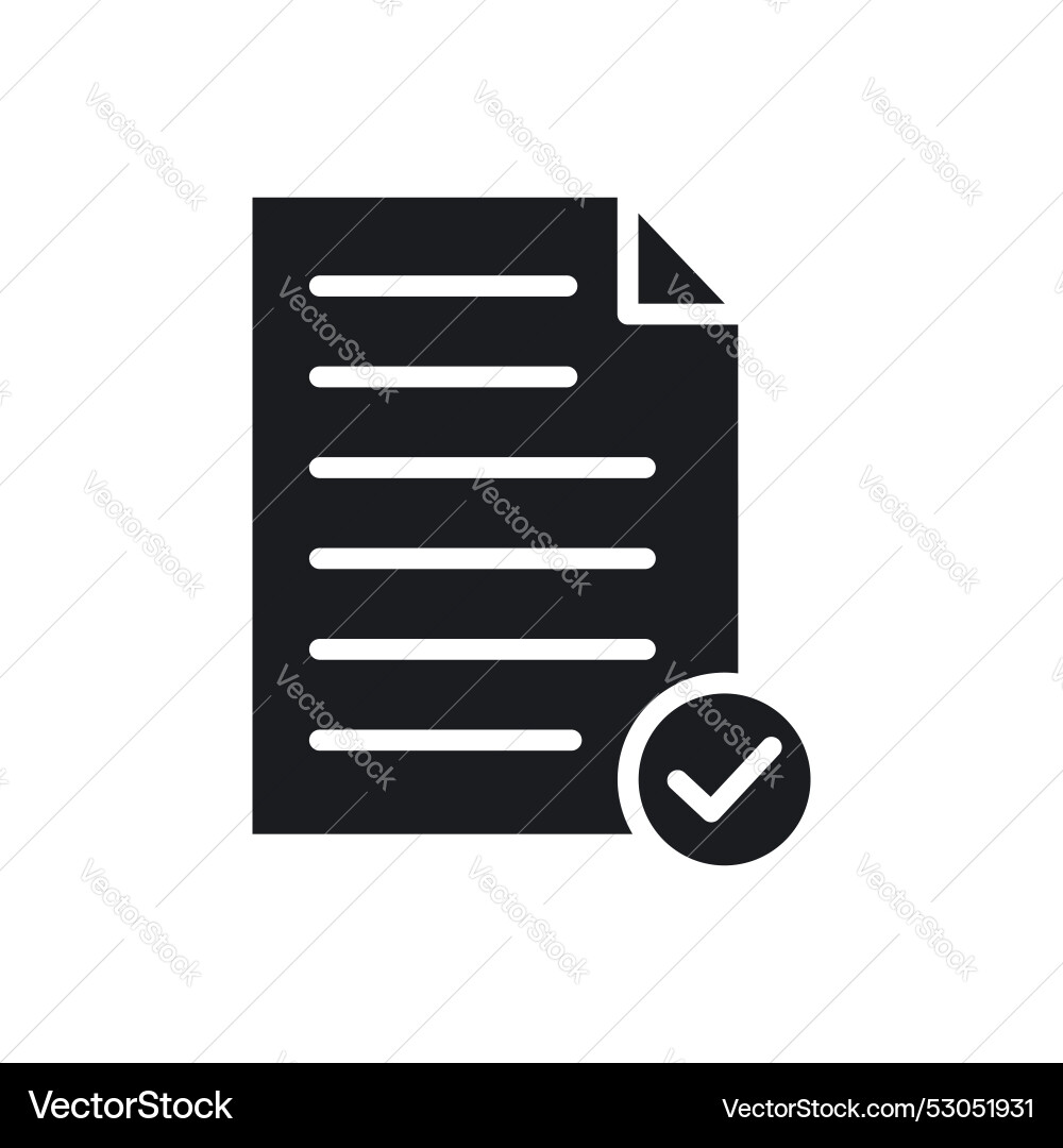 Document accept icon set checked contract paper Document accept icon set checked contract paper vector image