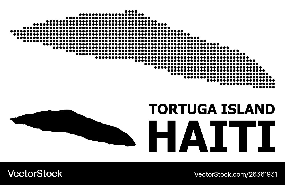 Dotted pattern map haiti tortuga island Dotted pattern map haiti tortuga island vector image
