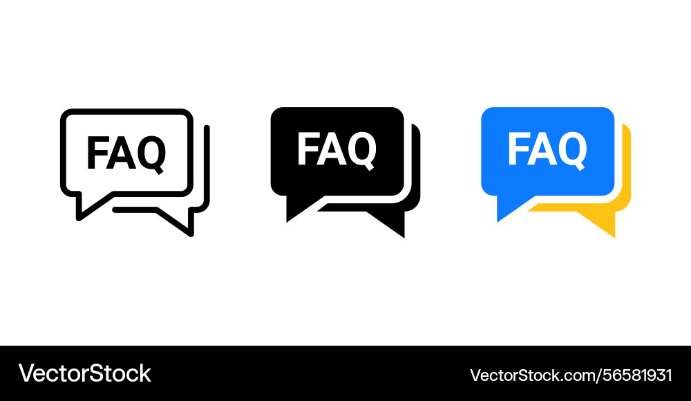 Faq icon set or help design Faq icon set or help design vector image