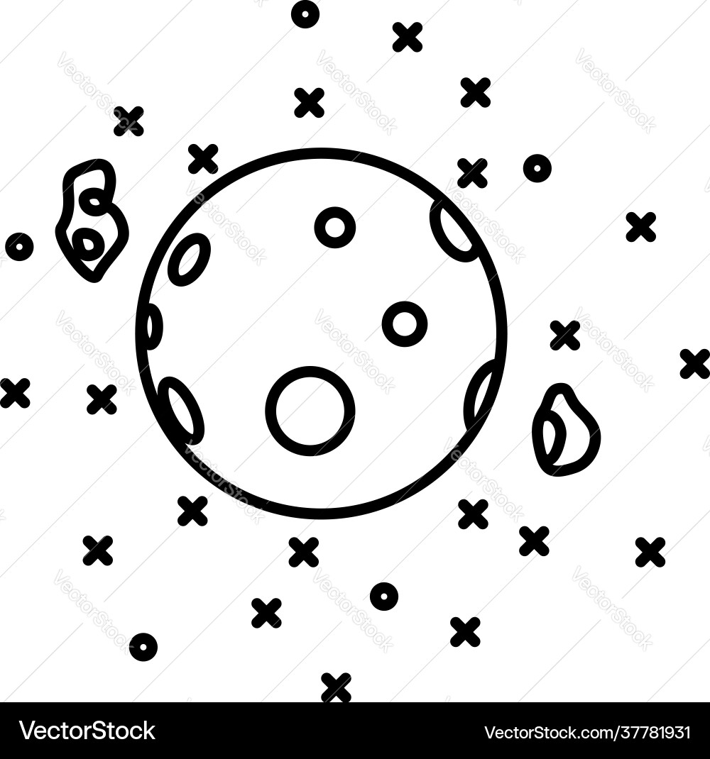 Flat style planet mars in front stars Flat style planet mars in front stars vector image