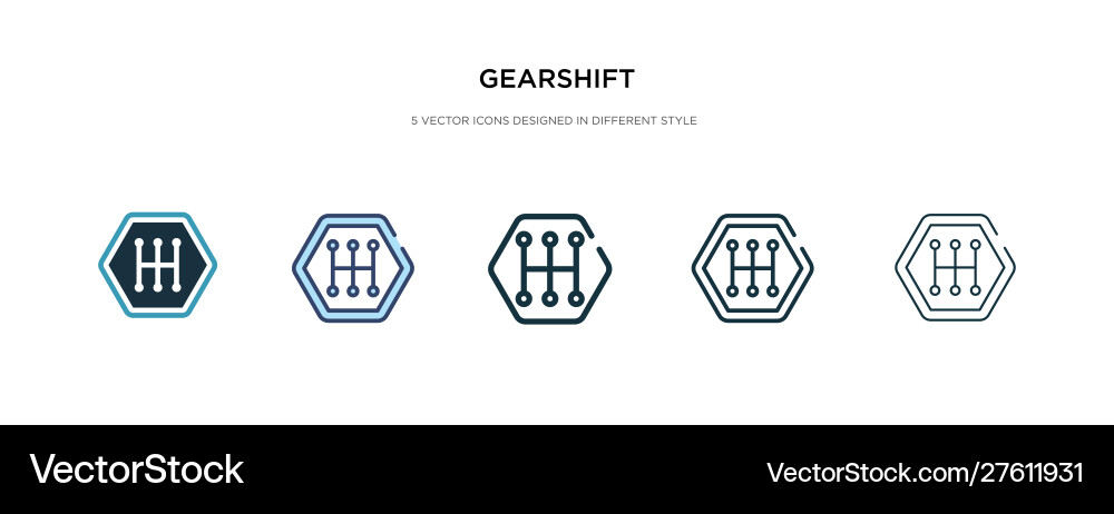 Gearshift icon in different style two colored Vector Image