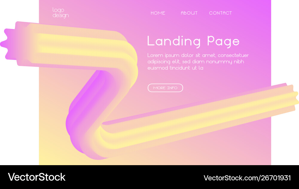 Gradient web landing page design Gradient web landing page design vector image