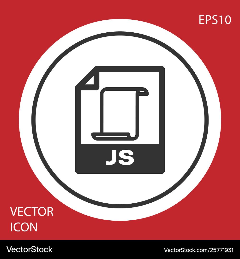 Grey js file document icon download button Grey js file document icon download button vector image