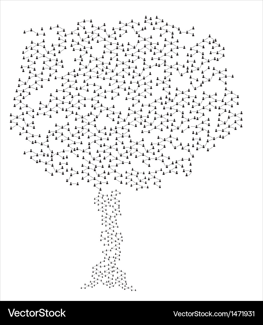 Interconnected Network Tree vector image