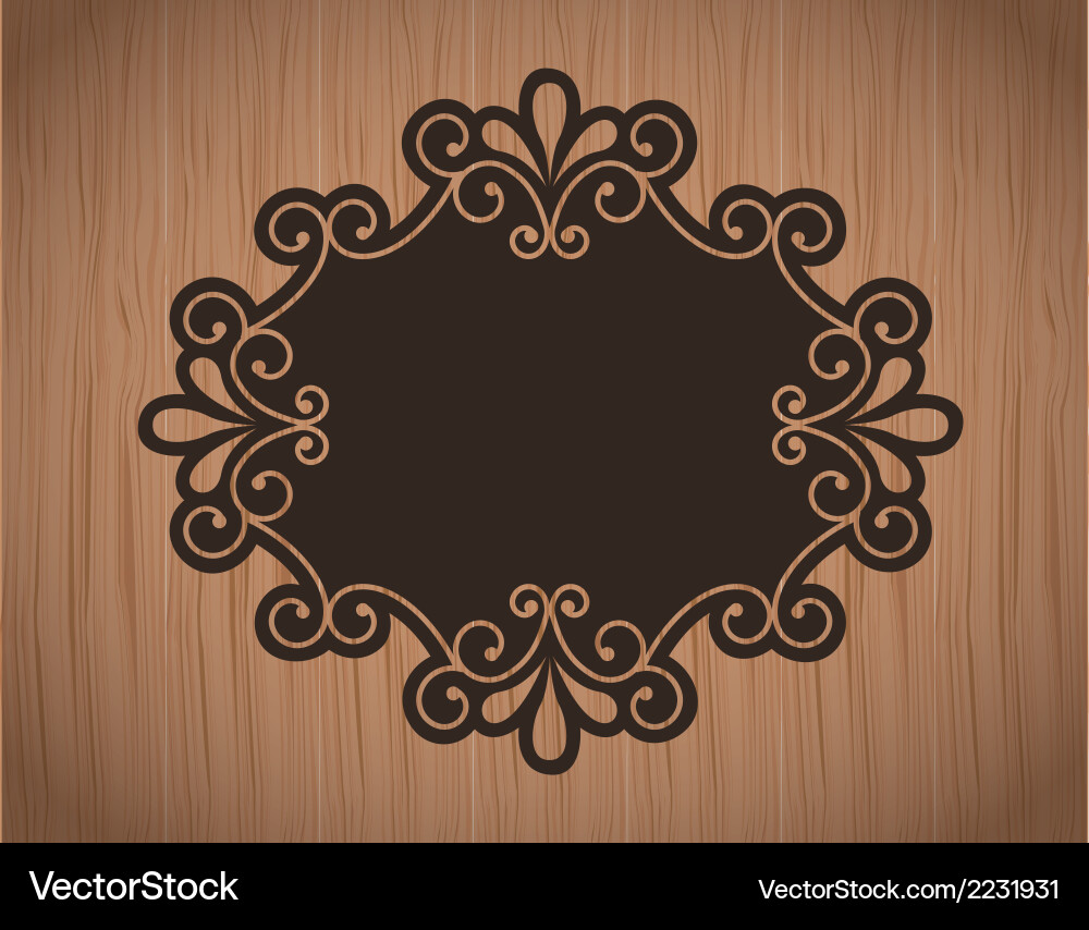 Label pattern over wooden background Vector Image