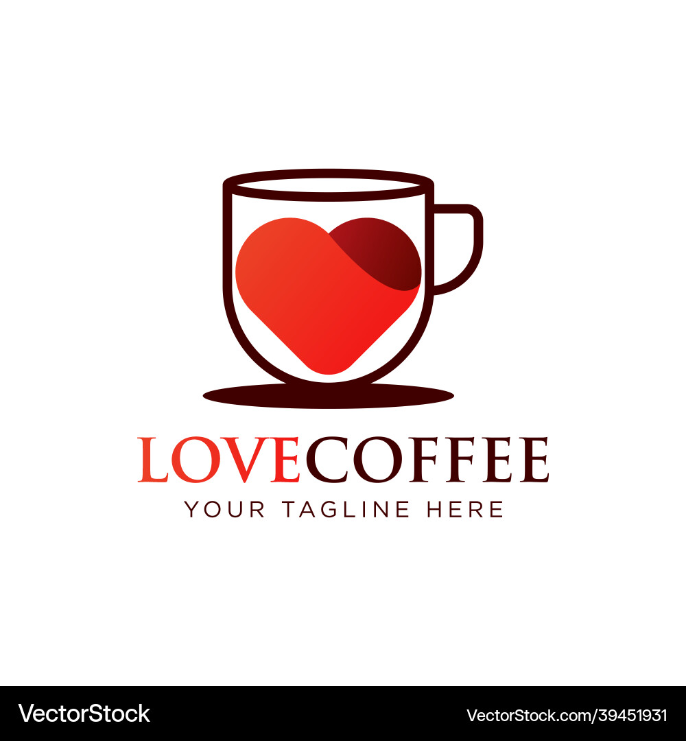 Love Coffee Logo. Cafe or Restaurant Emblem. Two Beans of Coffee, Like a  Heart with Letters. Stock Vector - Illustration of concept, cappuccino:  157521726, image size:1000x1080