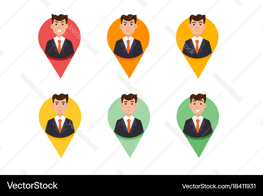 Mapping pin character emotion Vector Image