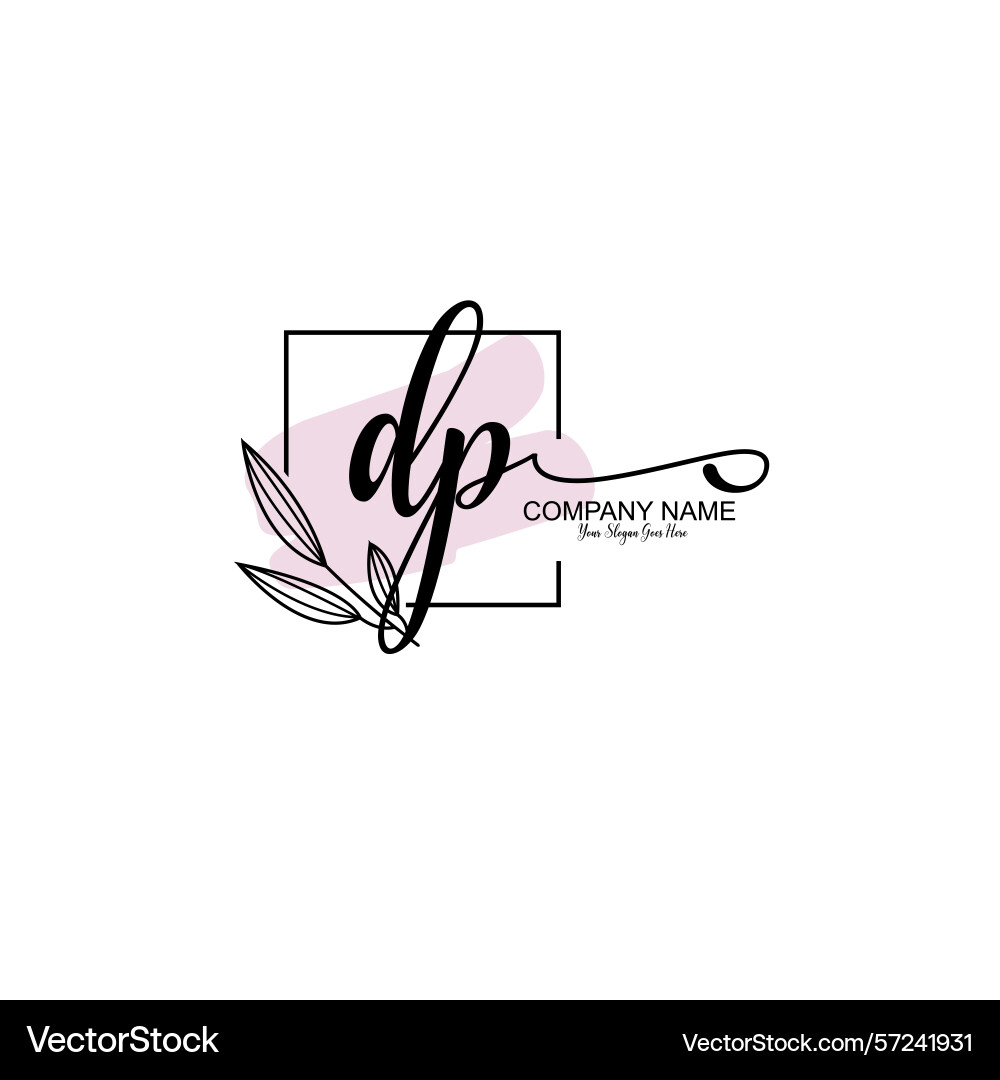 Modern botanical dp initial logo collection vector image