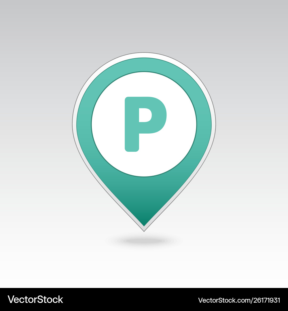 Parking pin map icon pointer markers Parking pin map icon pointer markers vector image