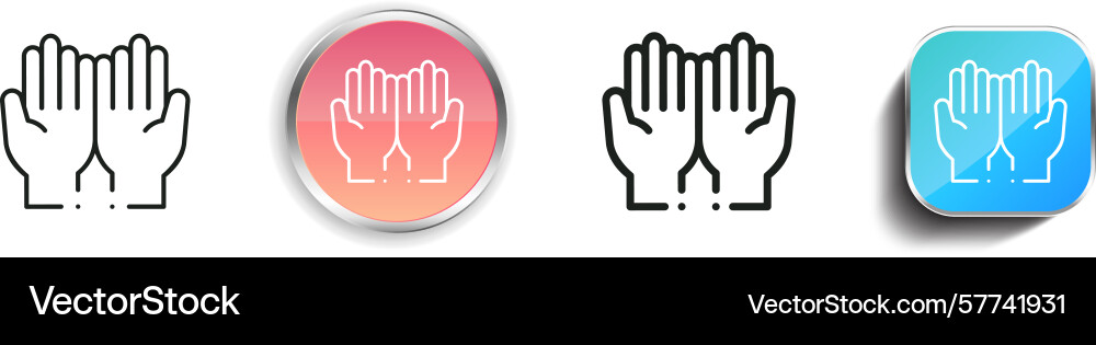 Praying icon thin linear regular and button style vector image