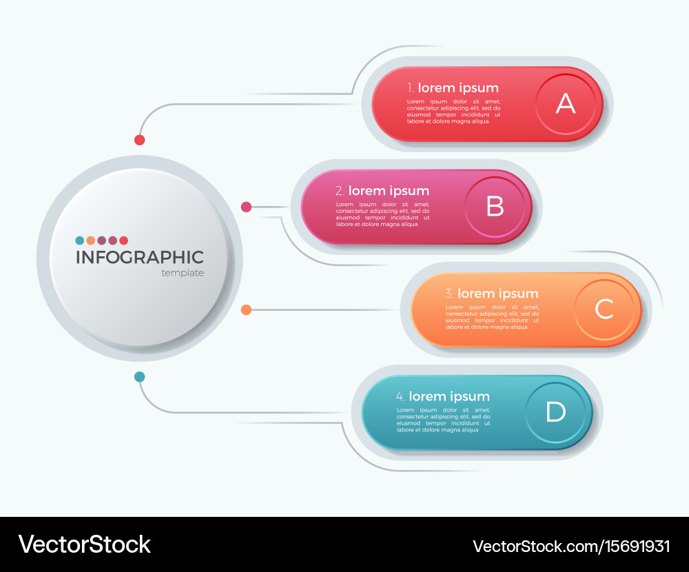 Presentation business infographic template with 4 Vector Image