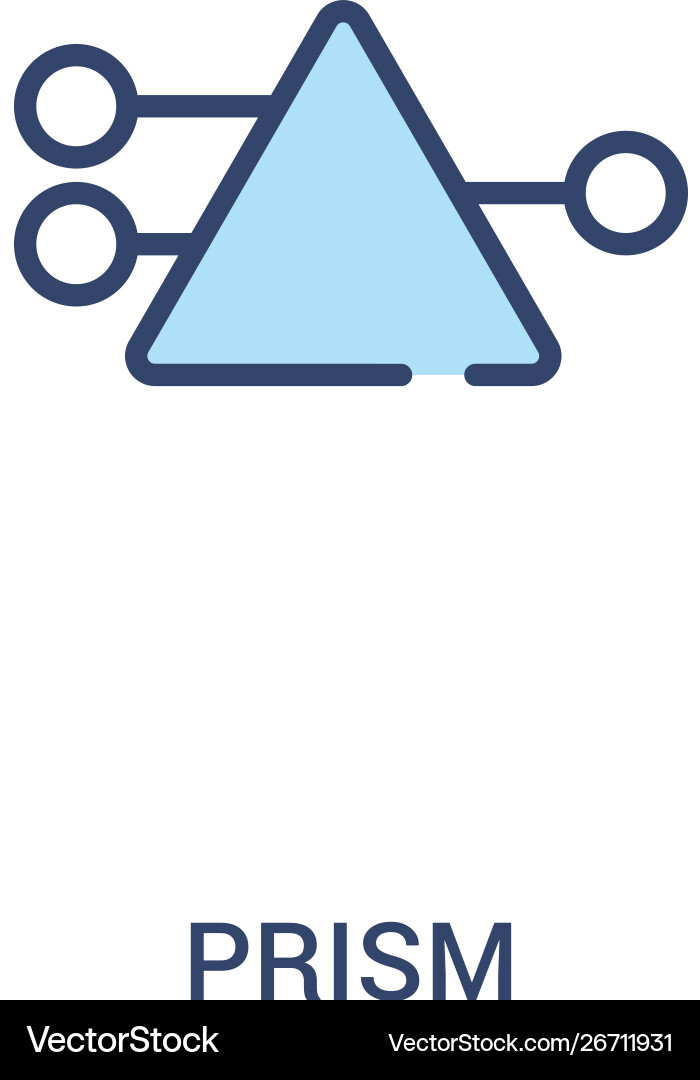 Prism concept 2 colored icon simple line element Prism concept 2 colored icon simple line element vector image