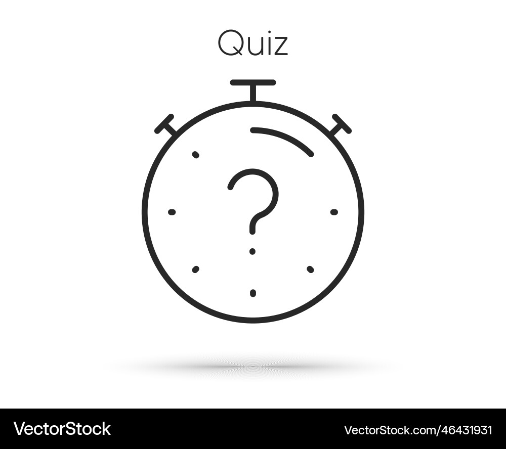 Quiz Linie Symbol Timer mit Fragezeichen faq Zeit vektorbild
