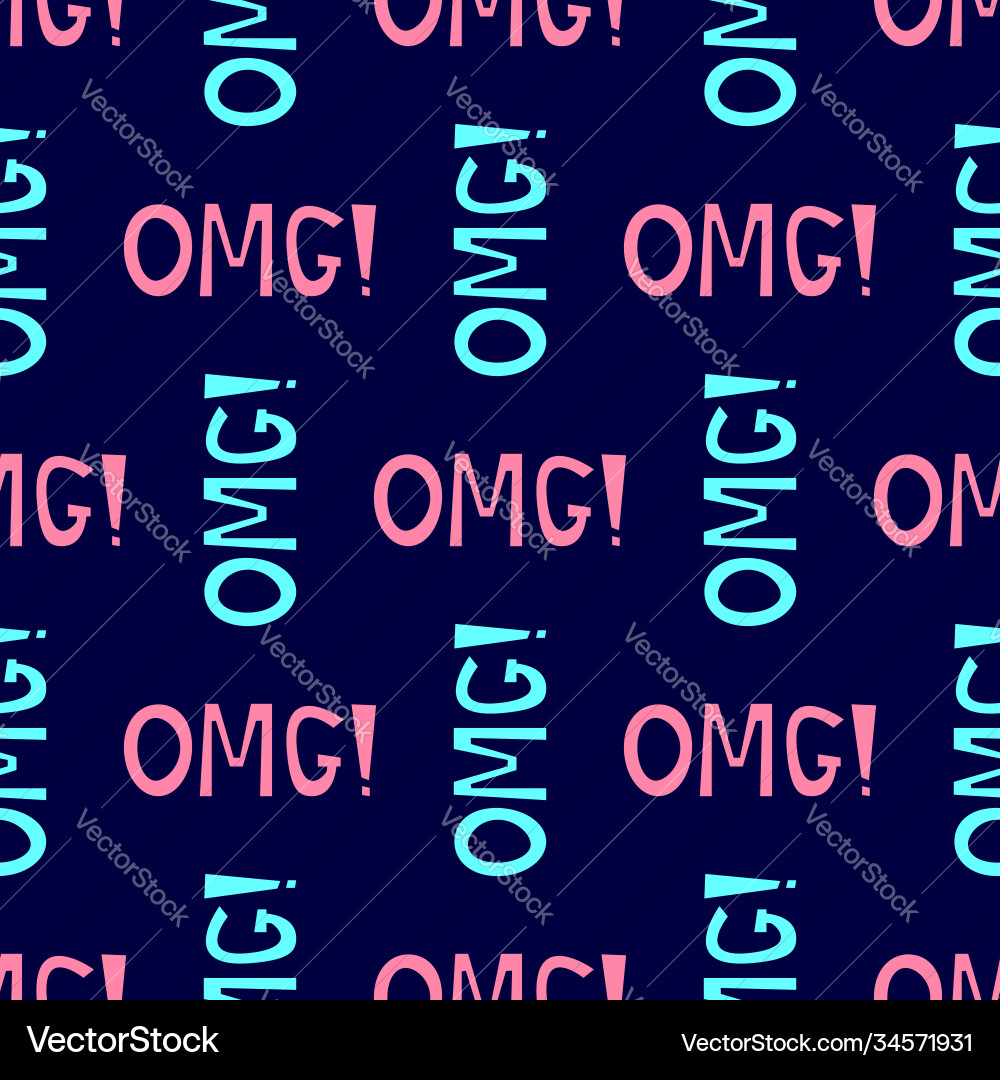 Seamless pattern with repeated abbreviation omg Seamless pattern with repeated abbreviation omg vector image
